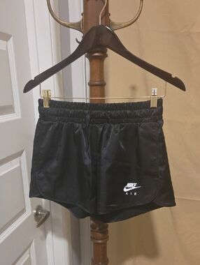Nike Black Women's Athletic Shorts with White Air Logo
